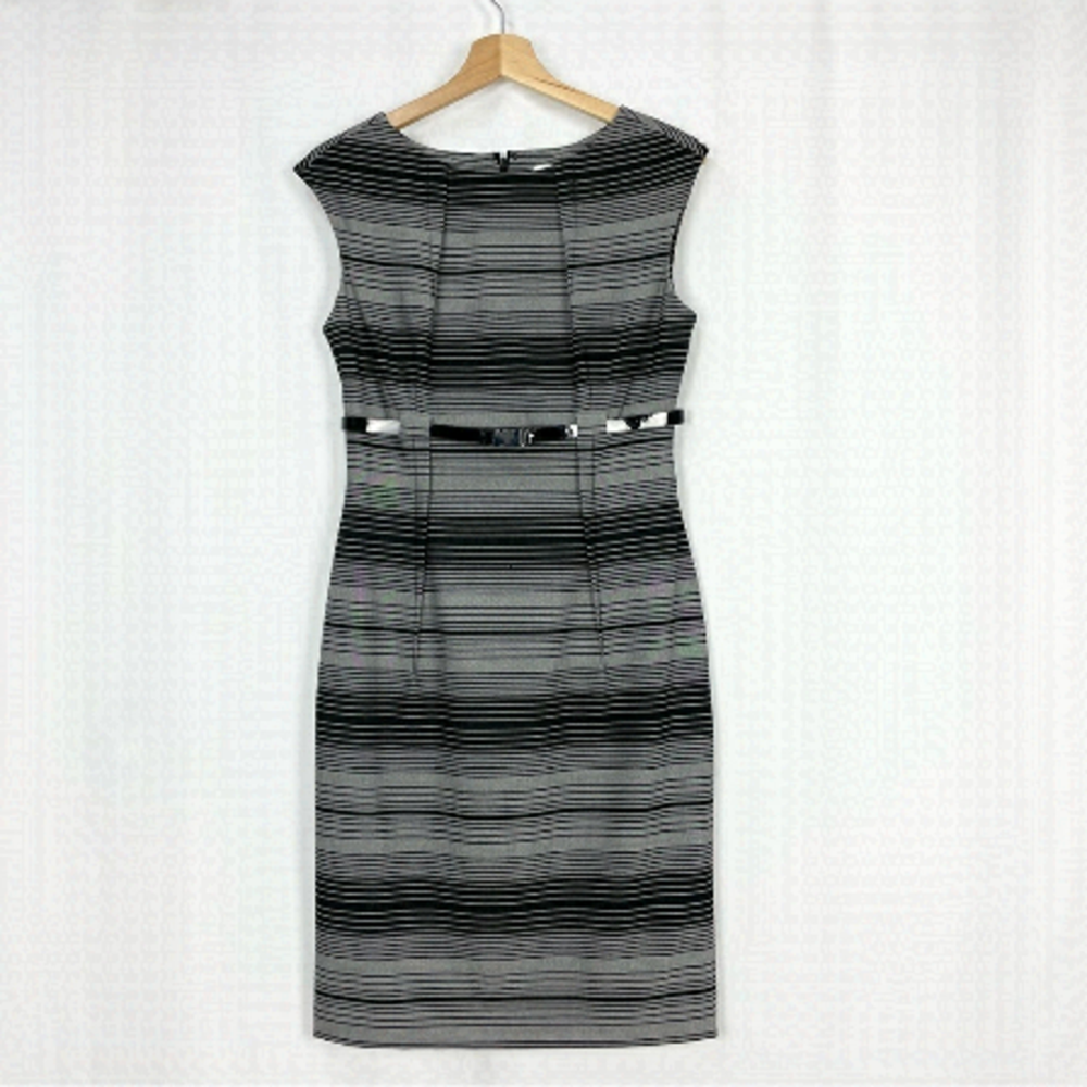 Calvin Klein Cap Sleeve Sheath Dress With Belt Size 4